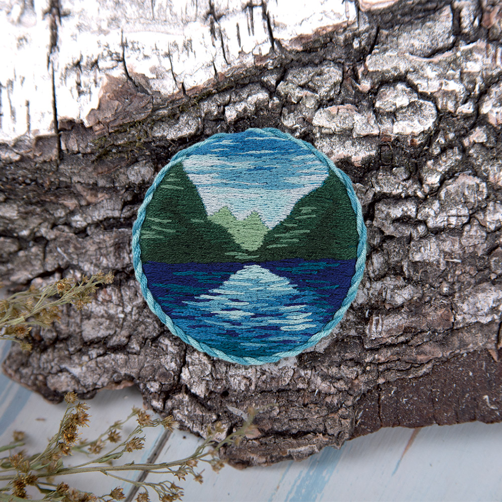 Embroidery kits PANNA Living Picture JK-2143 Brooch. Mountain Lake 