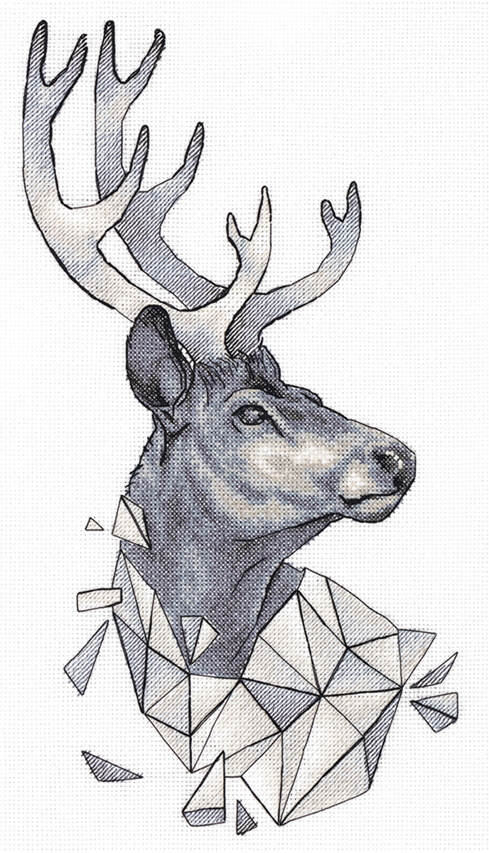 Embroidery kits PANNA J7128 Geometry. Deer