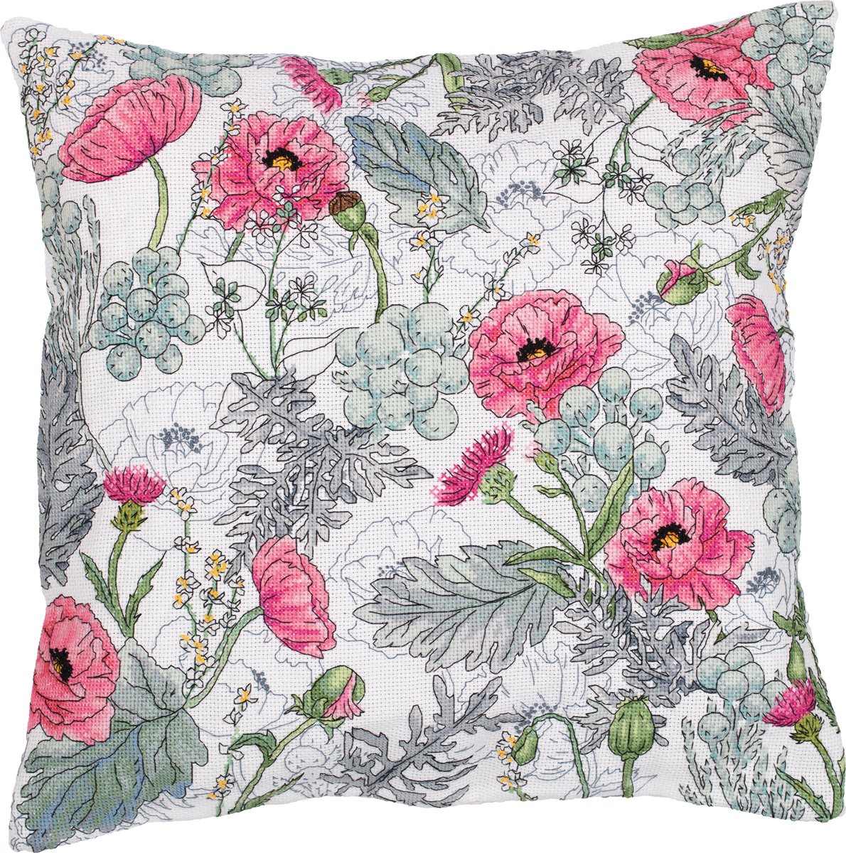 Embroidery kits PANNA PD-7204 Poppies (Cushion Front) 