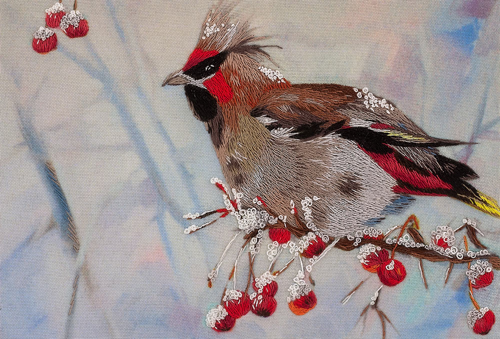 Embroidery kits PANNA Living Picture JK-2028 Waxwing 