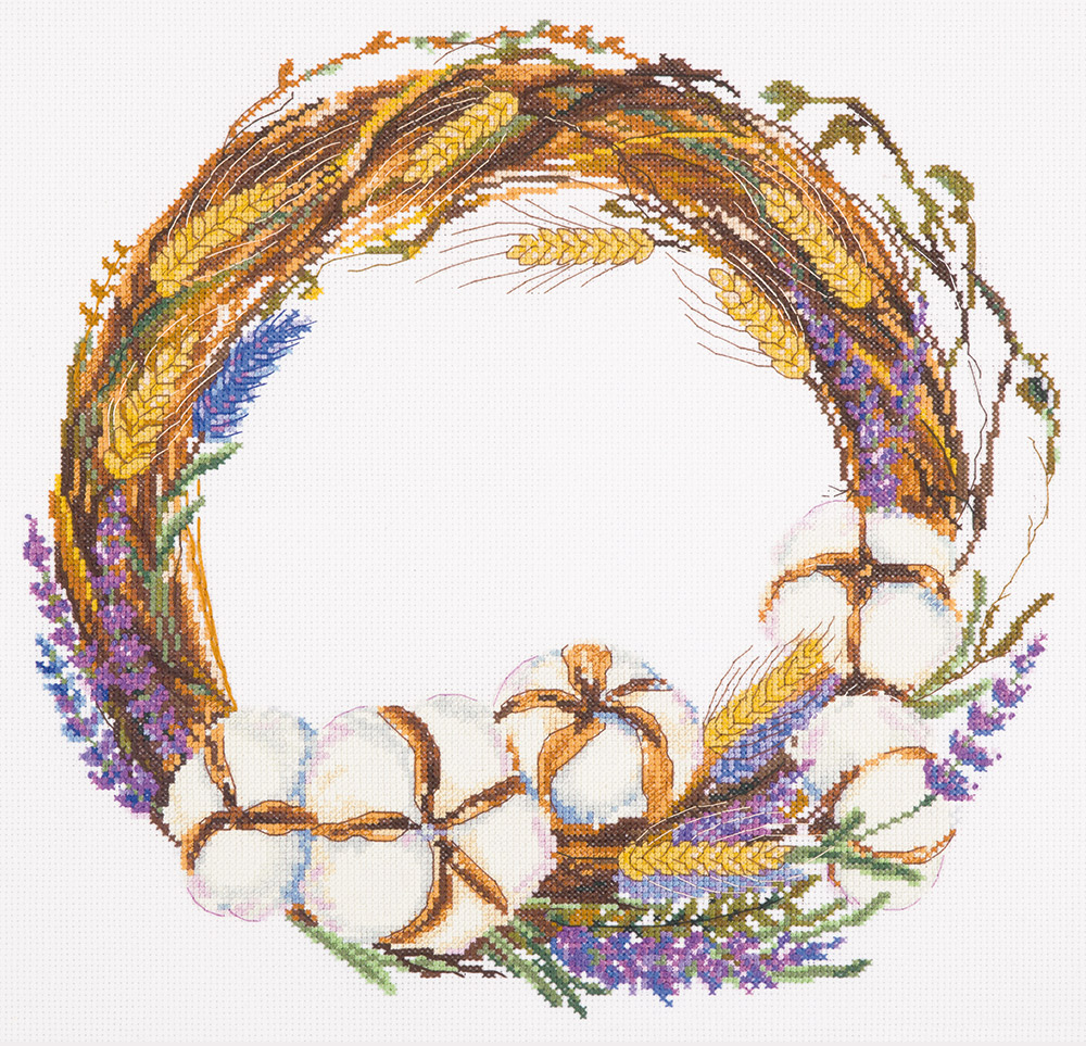 Cross Stitch Embroidery Kit by Panna PS-1757 Summer Wreath 