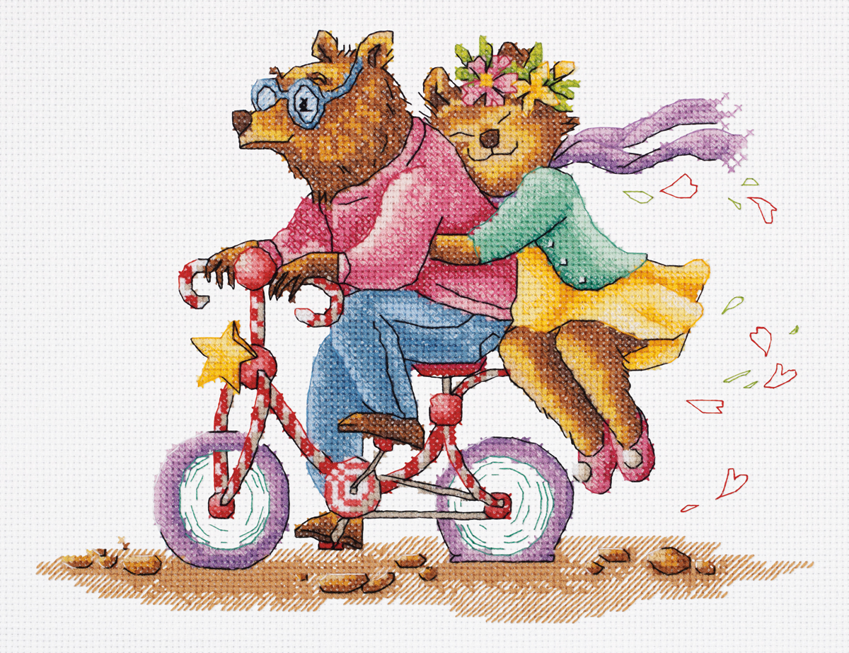 Embroidery kits PANNA 8-514 Bears on the bicycle 